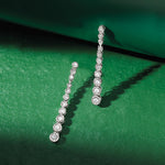 Load image into Gallery viewer, Ross-Simons 0.50 ct. t.w. Bezel-Set Diamond Drop Earrings in Sterling Silver
