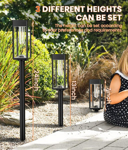 ALFIOT Solar Pathway Lights Outdoor,8 Pack Bright Solar Lights Outdoor,IP65 Waterproof Solar Garden Lights Solar Powered Landscape Lighting for Yard Patio Walkway Driveway Pathway (Warm White)
