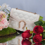 Load image into Gallery viewer, Aiqudou Quilted Crossbody Shoulder Bag for Women - Small Denim Chain Purse Leather Strap Fashion Casual Messenger Purse Bag(Mini White)
