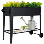 Load image into Gallery viewer, LEETOLLA Elevate 32&quot; Tall Raised Garden Bed Outdoor with Wheels &amp; Shelf for Mobility, 400LBS Capacity, Anti-Rust Steel Planter Box for Vegetables/Herbs, Patio-Balcony-Backyard
