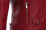 Load image into Gallery viewer, Tanming Women&#39;s Faux Leather Moto Biker Short Coat Jacket (WineRed-M)
