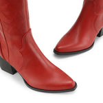 Load image into Gallery viewer, DREAM PAIRS Womens Cowboy Boots Comfortable Pull On Zipper Chunky Heel Pointed Toe Embroidered Western Cowgirl Knee High Boots Girls Ladies Retro Tall Boot,Size 8,Red,SDKB224W

