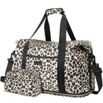 Load image into Gallery viewer, Expandable Travel Duffle Bag, Waterproof Weekender Overnight Bags for Women Men Hospital Bag for Women Labor Delivery Carry on Bag with Toiletry Bag for Travel Gym Airplanes(Leopard, X-Large)
