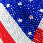 Load image into Gallery viewer, Boutique De FGG The American National Flag Crystal Clutch Purse for Women Evening Bags Party Chain Shoulder Handbags,Mini,Heart

