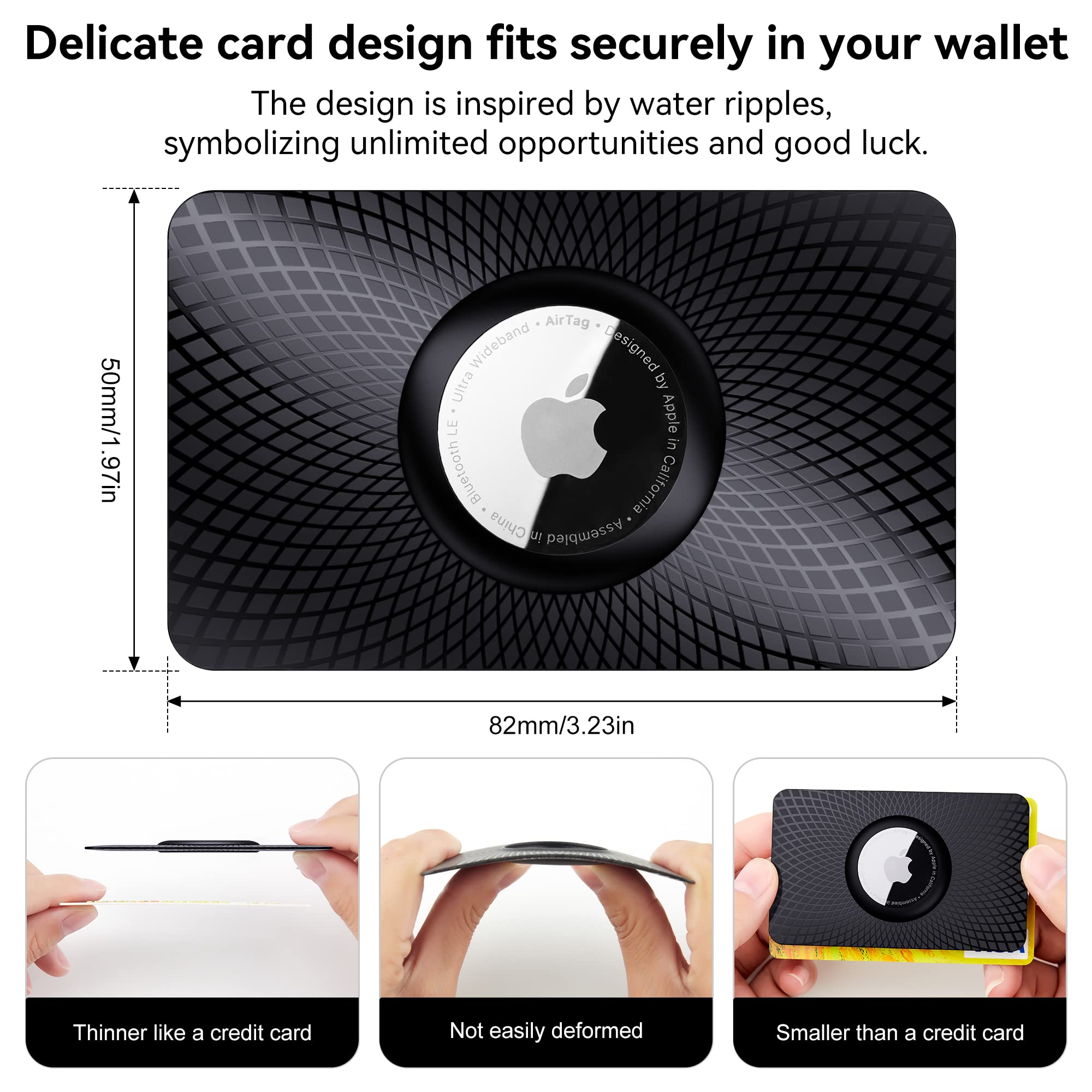 GOCII for Airtag Wallet Holder 2 Pack,Ultra Thin Card Case for Apple Airtag,Airtag Card Holder for Purse, Handbag, Backpack Wallet, Clutch Bag