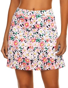 Ekouaer Women's Tennis Tkirts with Shorts High Waisted Athletic Golf Skorts Tennis Tkirts Printed Floral Small