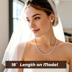 Load image into Gallery viewer, SXT.FSITATO 18inch Tennis Necklace for Women, Hypoallergenic 4mm Cubic Zirconia Chain, 18K White Gold Plated Round Cut Faux Diamond Jewelry Gift - Versatile Length Elegant Layering Necklace
