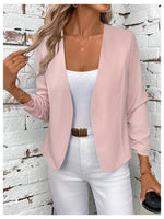 Load image into Gallery viewer, SweatyRocks Women&#39;s Polka Dots Lightweight 3/4 Sleeve Jackets Open Front Long Sleeve Elegant Jacket Outwear Pink X-Large
