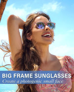 Load image into Gallery viewer, Myiaur Polarized Sunglasses for Women, Square Mirrored Trendy Shades with UV Protection Reduce Glare Sun Glasses
