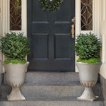 Load image into Gallery viewer, Worth Garden Plastic Urn Planters for Outdoor Plants, Tree 22&#39;&#39; Tall 2 Pack Round Classic Resin Flower Pots Indoor Beige Traditional Front Porch 15 in Dia. Large Imitation Stone Decorative Patio Deck
