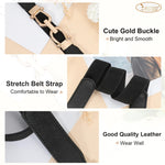 Load image into Gallery viewer, JASGOOD 2 Pack Women Stretchy Waist Belt Retro Elastic Skinny Belt for Ladies with Gold Buckle
