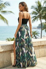 Load image into Gallery viewer, Newshows Summer Outfits Dresses for Women 2025 Beach Vacation Clothes Spaghetti Strap Casual Fall Wedding Guests Country Concert Outfits Long Elegant Classy Flowy Sundress(Black Floral Leaf, M)
