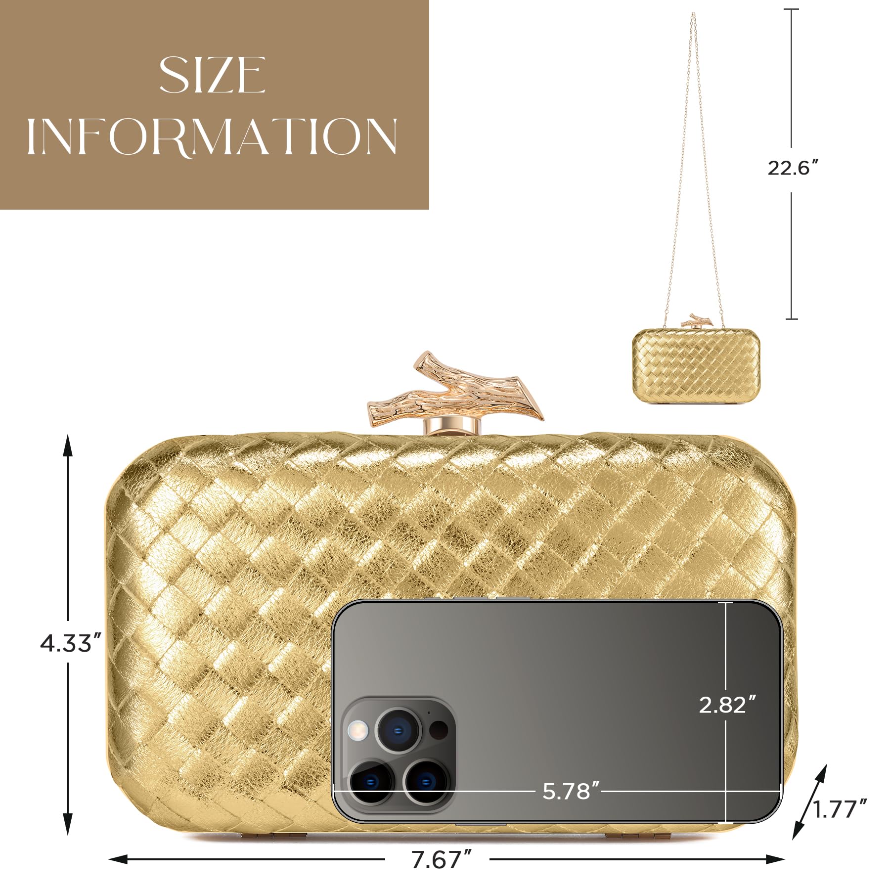 CHUNLI Clutch Purses for Women Evening/Wedding Chic Woven Bag Formal PU Leather Purse Designer Handbags for Women