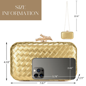 CHUNLI Clutch Purses for Women Evening/Wedding Chic Woven Bag Formal PU Leather Purse Designer Handbags for Women