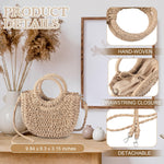 Load image into Gallery viewer, Oudain 6 Pcs Semi Circle Rattan Straw Bags Straw Purses for Women Summer Beach Tote Bags Hand Woven Cross Body Handbag
