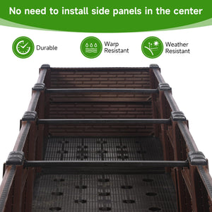 47x15x19in Raised Garden Beds Outdoor, Polypropylene Elevated Planter Boxes Outdoor for Vegetables, Flowers, Herbs, Garden Box with Drain Outlet, Heat and Frost Resistance Planters, 330lb Capacity