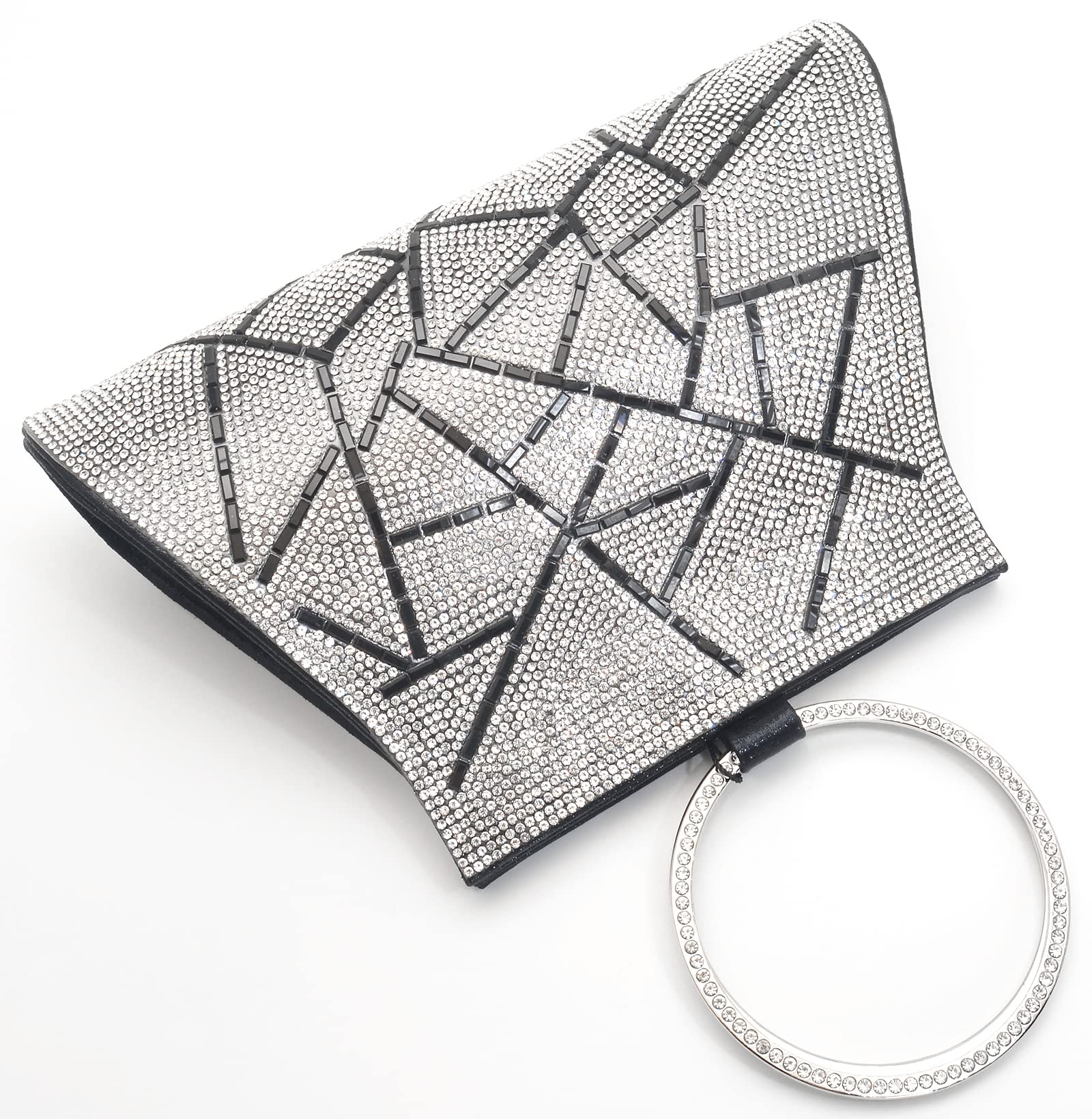 MOSSMON Crystal Clutch Purses Bride and Bridesmaid Handbag Elegant Wristlet Evening Bag for Women