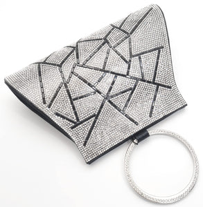 MOSSMON Crystal Clutch Purses Bride and Bridesmaid Handbag Elegant Wristlet Evening Bag for Women