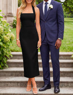 Load image into Gallery viewer, ZESICA Women's 2026 Summer Sleeveless Midi Dress Halter Neck Backless Wedding Guest Cocktail Party Bodycon Long Dresses Black Medium
