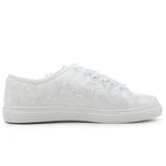 Load image into Gallery viewer, Elivandon 16054 Wedding Shoes Bridal Sneakers Flats Bride Tennis Shoes Flowers Lace Sneakers Colour Ivory,Size 9 B(M) US/40 EU
