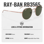 Load image into Gallery viewer, Ray-Ban RB3565 Square-Round Shape Non-Polarized Sunglasses for Men &amp; Women – Includes Official Rayban Eyewear Kit – Ideal Formal &amp; Casual Wear Sunglasess – Green Lens
