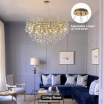 Load image into Gallery viewer, kvtinmty 14-Light Modern Large Crystal Chandelier for Dining Room, 48&quot; Round Gold Crystal Tree Branche Chandelier, Living Room Crystal Chandelier, Crystal Chandeliers for High Ceiling,Entryway,Foyer
