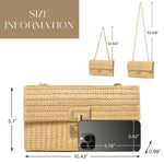 Load image into Gallery viewer, SWEETV Straw Purse Woven Beach Bag Summer Straw Clutch Purse Boho Crossbody Bags for Women Small Raffia Shoulder Bag
