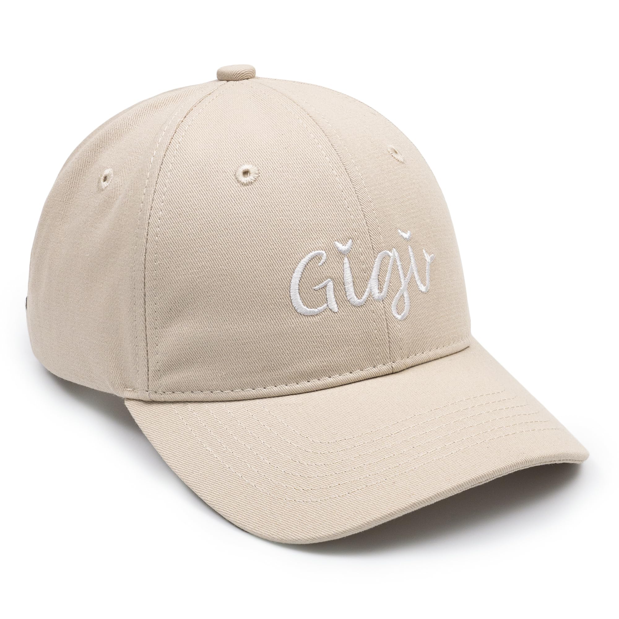 KOLWOVEN Gigi Baseball Hat, Embroidered Adjustable Cap for Women, for Gigi on Birthday, Mother’s Day (US, Alpha, One Size, Cream)