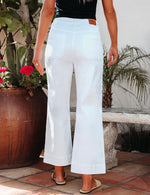 Load image into Gallery viewer, luvamia Wide Leg Jeans for Women Trendy High Waisted Flare Jeans Cropped Denim Pants Stretchy Baggy with Patch Pockets Womens Jeans Stretchy Womens Jeans Size 8 White Slacks for Women Size 10
