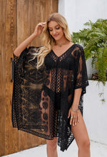 Load image into Gallery viewer, Women's Swimwear Cover-Up for Beach and Pool, Lace V-Neck Swimsuit Dress, Bikini Cover-Up (Black)
