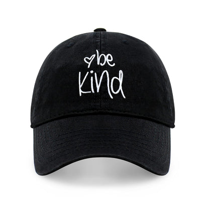 CHOK.LIDS Be Kind Trendy Womens Baseball Cap Unisex Fashion Cotton Polo Style Fun Inspirational Saying Seasonal Outdoor Travel Headwear (Black)