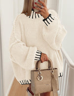 Load image into Gallery viewer, PRETTYGARDEN Women&#39;s 2025 Fall Oversized Pullover Sweaters Long Sleeve Mock Neck Chunky Knit Jumper Tops Winter Clothing (White,Medium)
