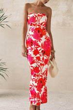 Load image into Gallery viewer, PRETTYGARDEN Women&#39;s 2025 Summer Floral Bodycon Maxi Dresses Ribbed Strapless Tube Casual Boho Party Long Dress (Floral White Pink,Medium)

