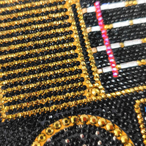 Boutique De FGG Retro Crystal Clutch Purses for Women Luxury Rhinestone Evening Bag Novelty Formal Party Clutch Handbag,Mini,Black Boombox