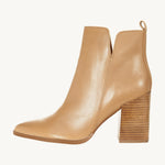 Load image into Gallery viewer, Juliet Holy Women&#39;s V Cut Ankle Boots Pointed Toe Stacked Chunky Heel Side Zipper Leather Cutout Western Booties
