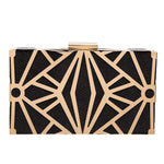 Load image into Gallery viewer, CARIEDO Women Evening Bag Elegant Clutch Purse Exquisite Velvet Metal Hollow out Handbags Prom Wedding Party (black)
