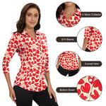 Load image into Gallery viewer, Soneven Womens 3/4 Sleeve Golf Blouses Long Sleeve Button Down Shirts for Women Work Blouses V Neck Collared Shirts
