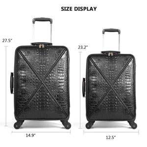 feilario Croco trolly luggage with spinner wheel softside suitcase lightweight checked bag