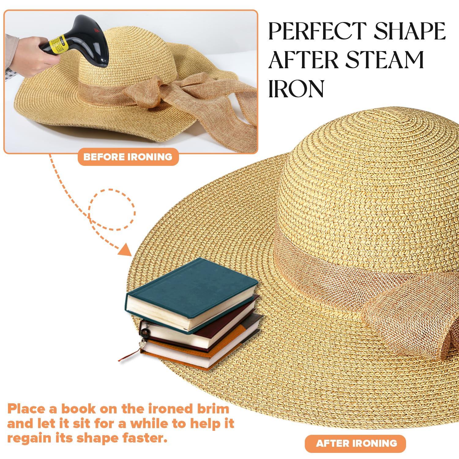 Beach Hats for Women, Straw Sun Hat with Wide Brim, Summer Floppy Beach Hats for Women, Packable Floppy Straw Garden Hat