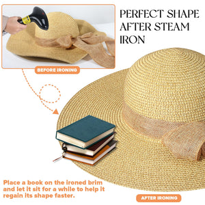 Beach Hats for Women, Straw Sun Hat with Wide Brim, Summer Floppy Beach Hats for Women, Packable Floppy Straw Garden Hat
