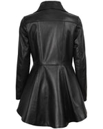 Load image into Gallery viewer, Decrum Peplum Leather Jacket Womens - Leather Motorcycle Jacket Women | [1314436] Peplum Black, 2XL
