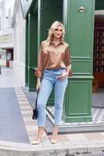 Load image into Gallery viewer, Zeagoo Satin Blouses for Women Dressy Long Sleeve Button Down Shirts for Women
