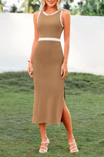 Load image into Gallery viewer, PRETTYGARDEN Women Bodycon Midi Dress 2025 Summer Spring Casual Vacation Sundress Fitted Sleeveless Tank Dresses (Z_Khaki,Medium)
