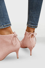 Load image into Gallery viewer, Womens Pointed Toe Heels Ankle Booties Kitten Stiletto Bowtie Strappy Fall Dress Boots Shoes
