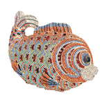 Load image into Gallery viewer, Boutique De FGG Fish Rhinestone Clutch Purses for Women Formal Evening Bags Prom Purse Wedding Party Crystal Clutch Bag,Mini,Orange
