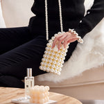 Load image into Gallery viewer, Grandxii Pearl Clutch Purse White Summer Handbag Evening Bag Beaded bag For Women Small Bag Mini
