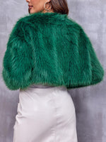 Load image into Gallery viewer, Danedvi Women's Fashion Cropped Faux Fur Jacket Long Sleeve Open Front Cardigan Casual Fluffy Parka Shaggy Short Coat
