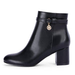 Load image into Gallery viewer, Coutgo Women&#39;s Ankle Boots Chunky Block Low Heel Vintage Tie Knot Booties Shoes with Side Zipper
