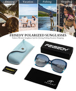 Load image into Gallery viewer, FEISEDY Women's Fashion Sunglasses, Oversized Square Frame with Pearl Sparkling, Polarized UV Protection B2821
