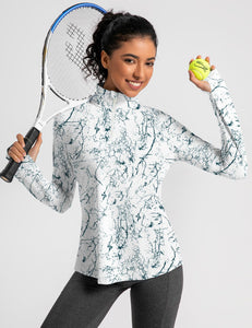 IECCP Women's Long Sleeve Sun Shirt UV Protection Workout Tops Lightweight UPF 50+ Golf Gym Hiking Shirts Outdoor Clothing (Black Interlaced Lines,M)